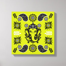 Ganesha Themed Hindu Art Print Canvastryck
