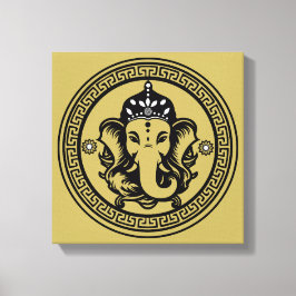 Ganesha Themed Hindu Art Print Canvastryck