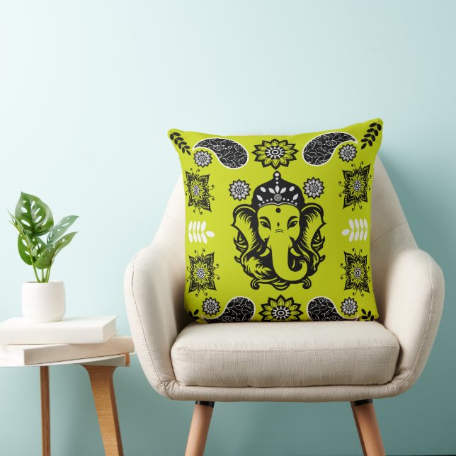 Ganesha Themed Hindu Art Print Kudde (Stol)