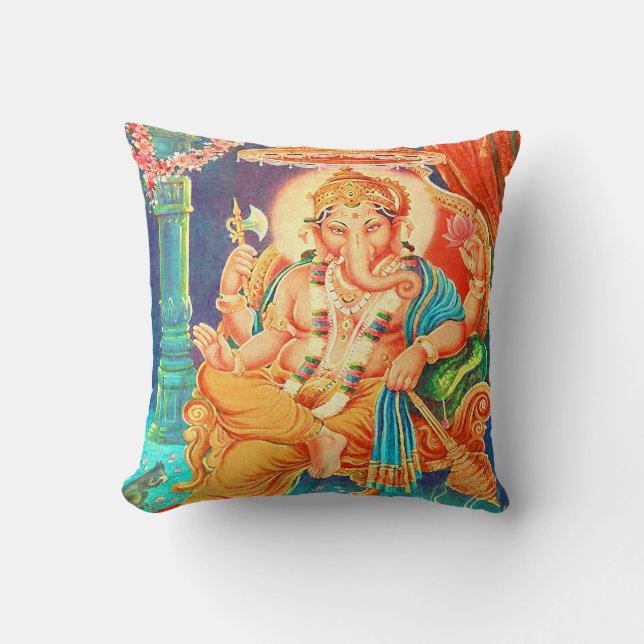 Ganesha Vintage Hindu Gudom Spritual Kudde (Framsida)