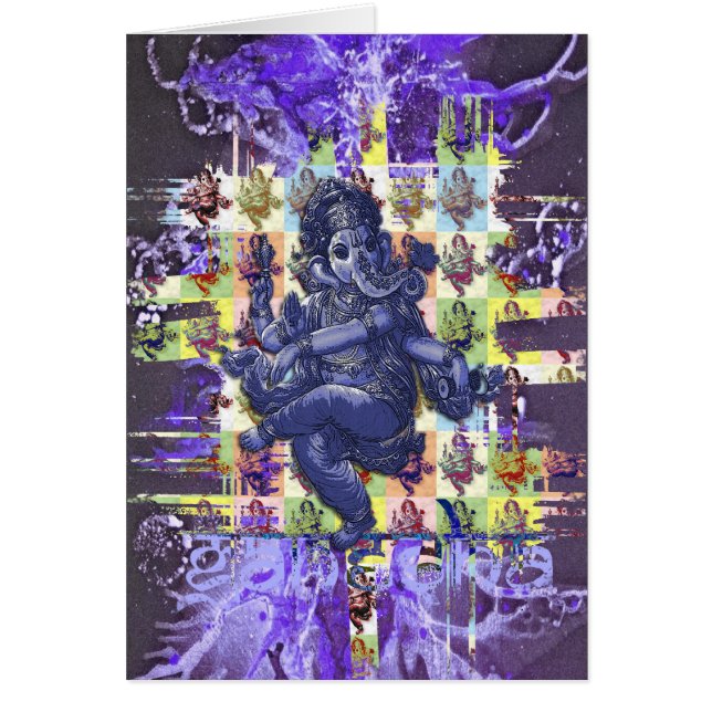 GANESHA | violett plätering Hälsningskort (Framsidan)