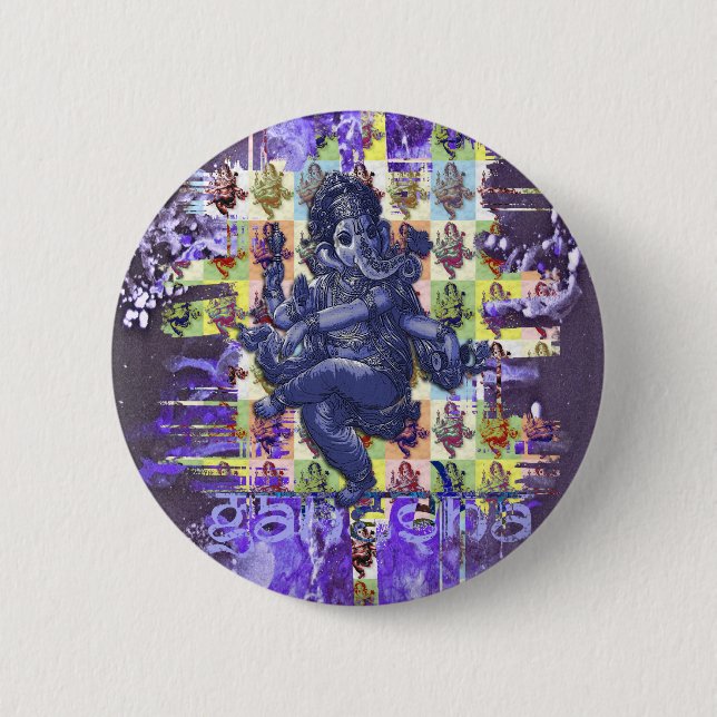 GANESHA | violett plätering Knapp (Framsida)