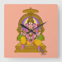Ganesha Wall Clock Fyrkantig Klocka
