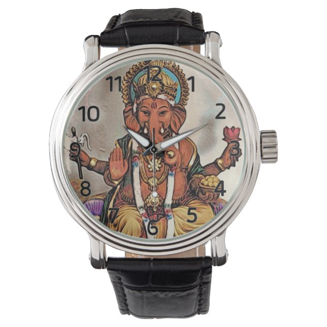 Ganesha Watch (med romerska siffror) Armbandsur (Framsida)