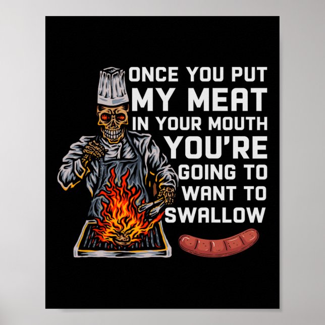 Gång du la min Kött i din munslynniga Bbq Chef Poster (Framsidan)