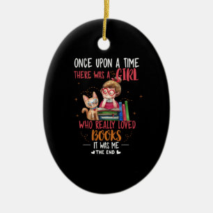 Gång en gång fanns det en flicka som Verkligen Bok Julgransprydnad Keramik