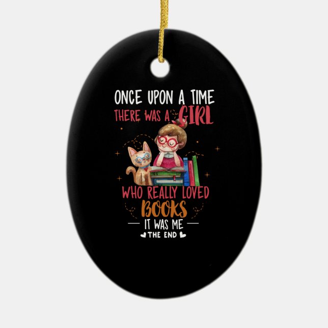 Gång en gång fanns det en flicka som Verkligen Bok Julgransprydnad Keramik (Framsidan)