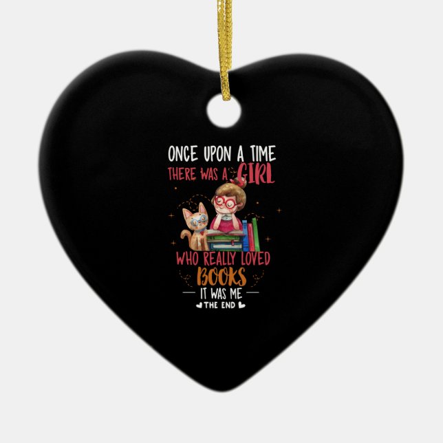 Gång en gång fanns det en flicka som Verkligen Bok Julgransprydnad Keramik (Framsidan)