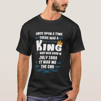 Gång en gång fanns det ett kung. Juli 1988 Födelse T Shirt