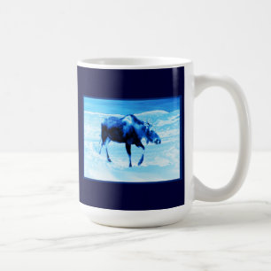 Gång i blå mos kaffemugg