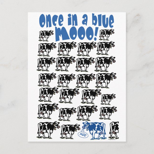 Gång i Blue Moo Måne Vykort (Framsida)