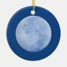 gång i en blå måne-vän julgransprydnad keramik