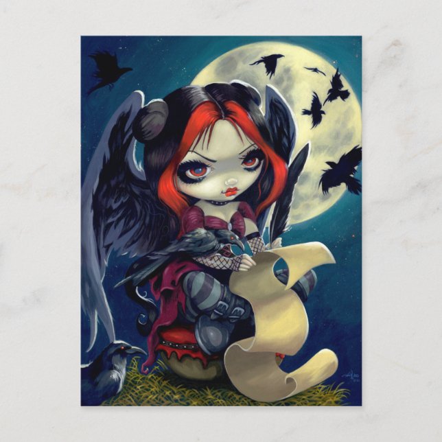 "Gång On a Midnight Dreary" vykort (Framsida)