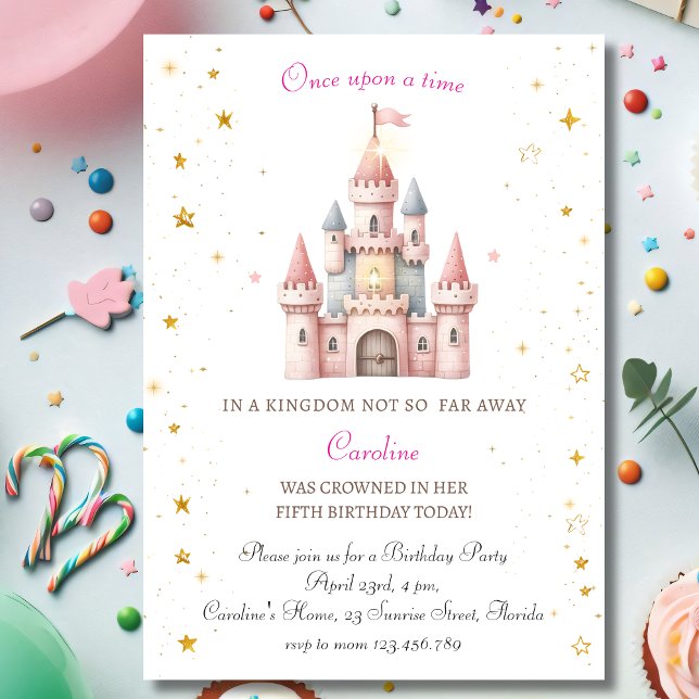 Gång på en gång, inbjudan till prinsessan Birthday (Skapare uppladdad)