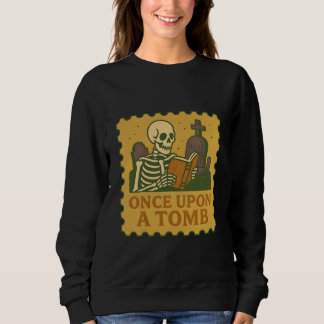 Gång på en Grav - gotisk Skeleton Reader Shirt T