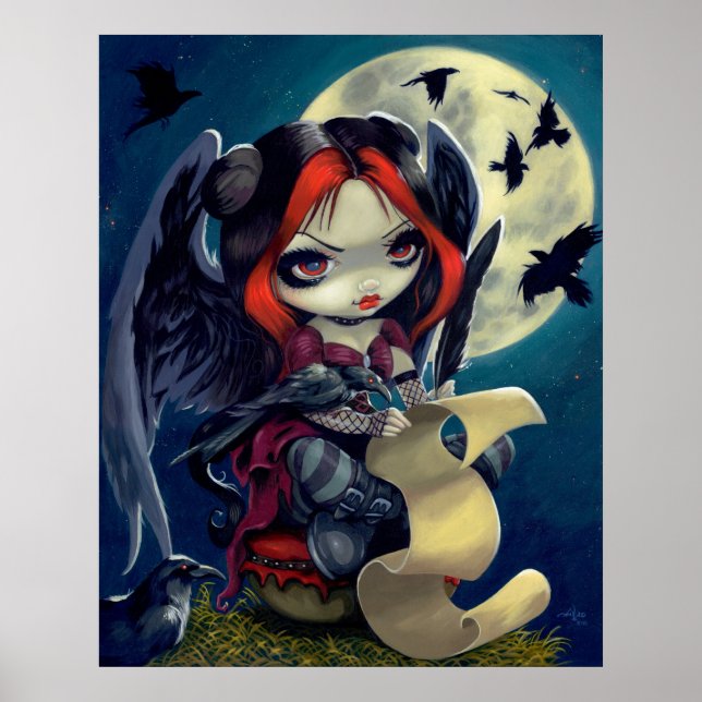 Gång på en Midnight Dreary ART PRINT gothic Fairy Poster (Framsidan)