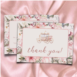Gång på en Rosa Princess Baby Shower Tack Kort