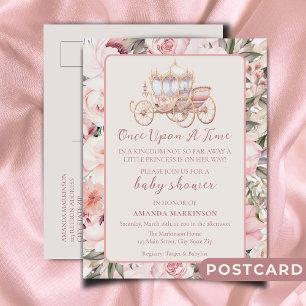 Gång på en Rosa Princess Baby Shower Vykort
