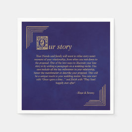 Gång på en Time Fairy Tale Lila Guld Bröllop Pappersservett