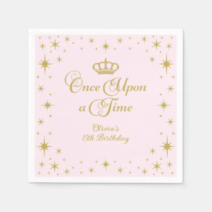 Gång på en Time Guld Princess Birthday Pappersservett