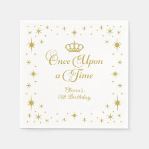 Gång på en Time Guld Princess Birthday Pappersservett