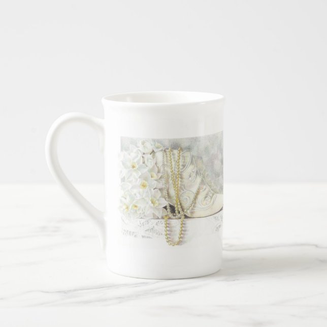 GÅNG PON A TID Bone China Mugg Benporslin Mugg (Vänster)