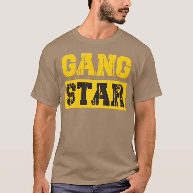 GANG STAR bokstäver tryck på t-shirts rappare vint (Framsida)