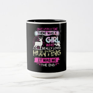 Gång Up Time Girl Loved Hunter Gift Två-Tonad Mugg