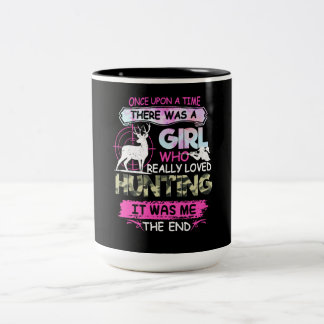 Gång Up Time Girl Loved Hunter Gift Två-Tonad Mugg