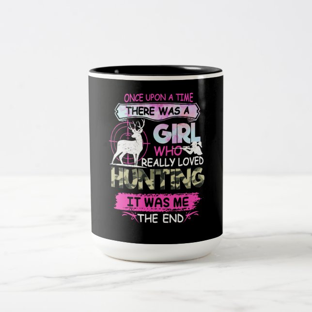 Gång Up Time Girl Loved Hunter Gift Två-Tonad Mugg (Center)
