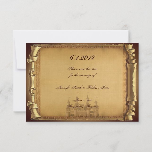 Gång vid en tidpunkt Bröllop spara datum Datumet (Framsida)