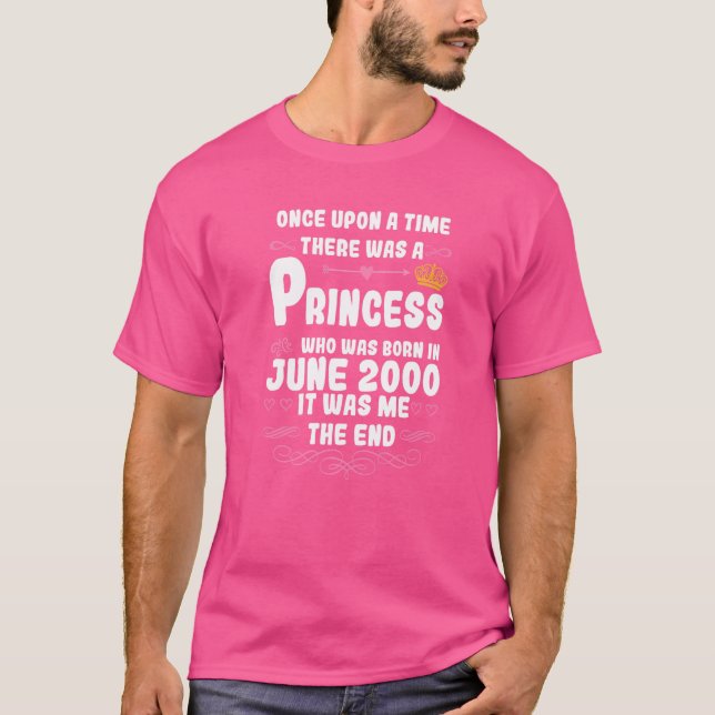 Gång vid en tidpunkt fanns det en prinsessa juni 2 t shirt (Framsida)