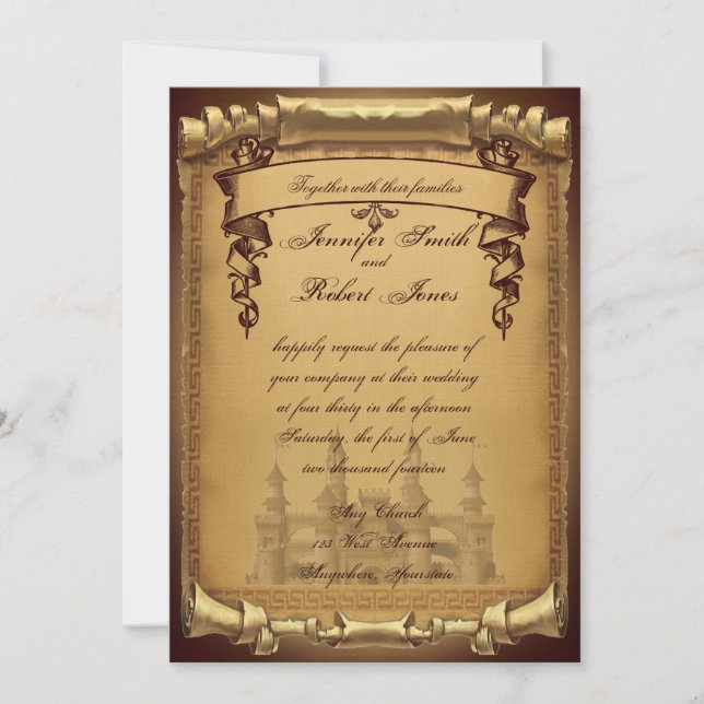 Gång vid en tidsbröllop-inbjudan inbjudningar (Framsida)