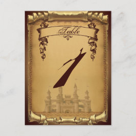 Gång vid ett tidsinriktat Bröllop-Bordsnummer Vykort