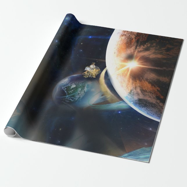 Gång vid papper inslagning presentpapper (Utrullad)