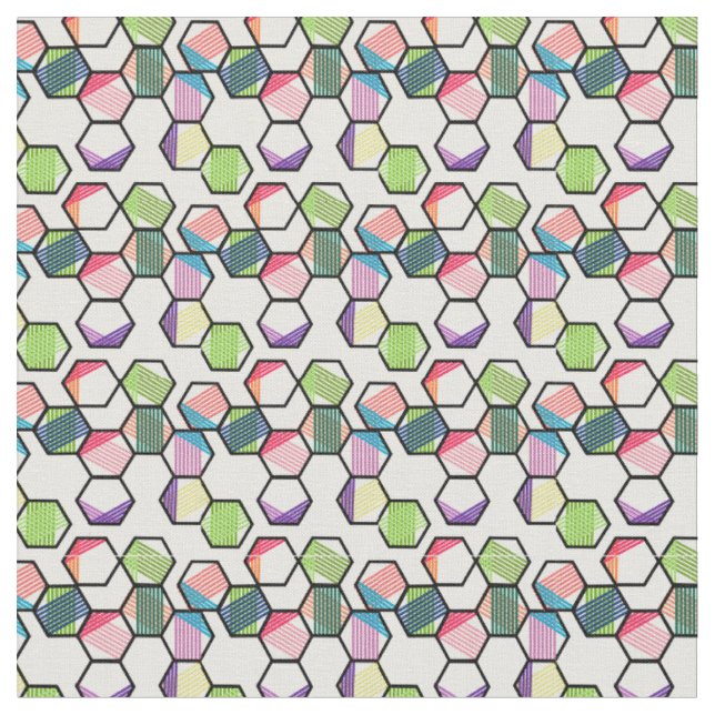Gängade hexagoner tyg (Närbild)