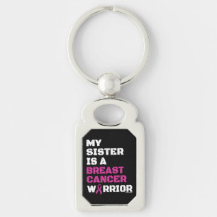 Gångare/block/syster...Bröstcancer Rektangulärt Silverfärgad Nyckelring