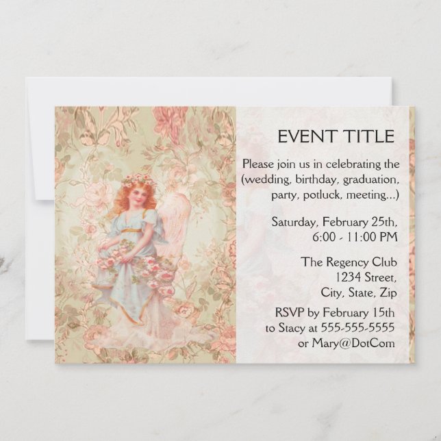 Gängel med blommor inbjudningar (Framsida)