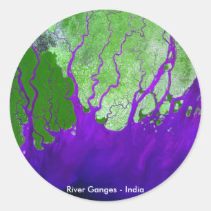 Ganges River Delta Satellite Image - Indien Runt Klistermärke