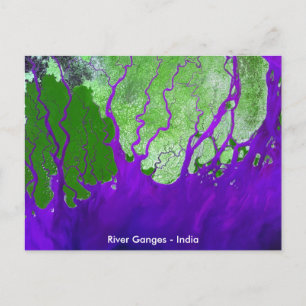 Ganges River Delta Satellite Image - Indien Vykort
