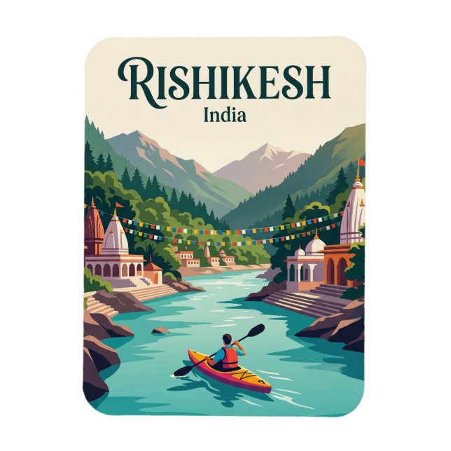 Gangesfloden Rishikesh Indien Magnet (Vertikal)