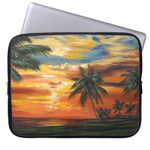 Gångsam tropisk solnedgång laptop fodral