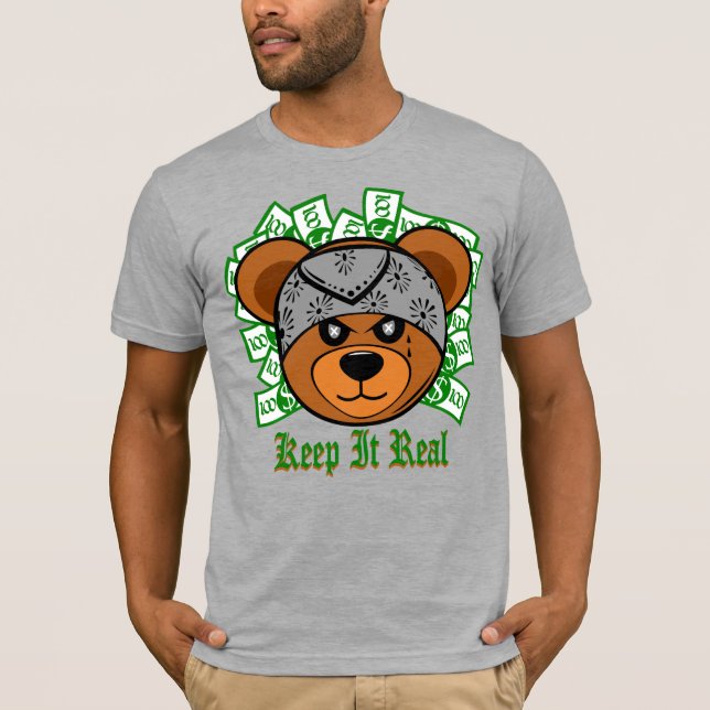 Gangsta Bear Chicano Cholo Mexican Vato Gangster T Shirt (Framsida)