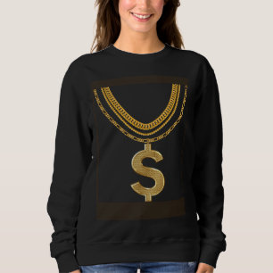 Gangsta Guld Dollar Kedja Hiphop Rap T Shirt