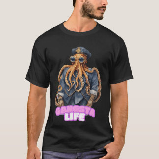 Gangsta Life Bläckfisk retro T Shirt