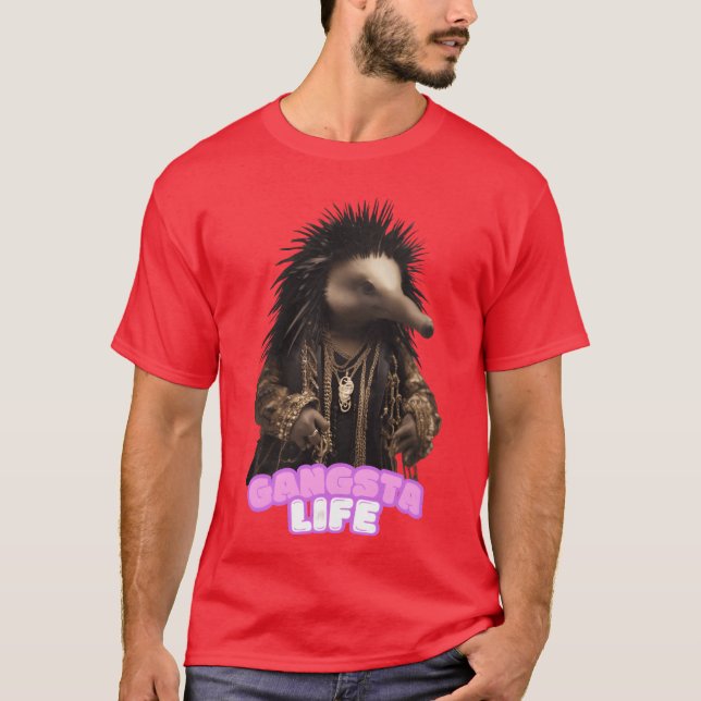 Gangsta Life Echidna T Shirt (Framsida)