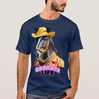 Gangsta Life Horse roligt T Shirt