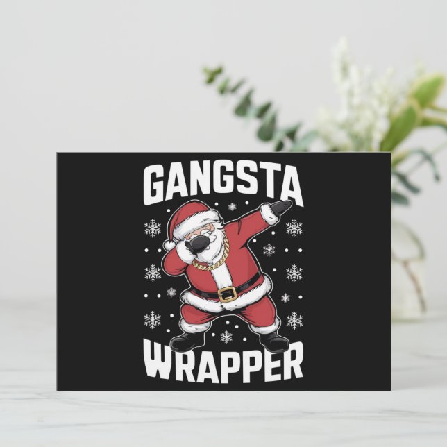 Gangsta Omslag Rolig Dabbing Tomte Jul Julkort (Stående Fram)