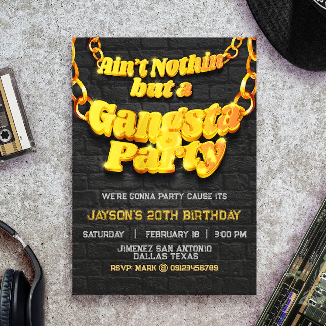 Gangsta Party - Hiphop Theme Inbjudningar (Skapare uppladdad)