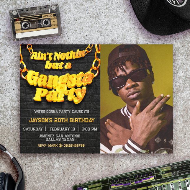Gangsta Party - Hiphop Theme Ligcape Inbjudningar (Skapare uppladdad)